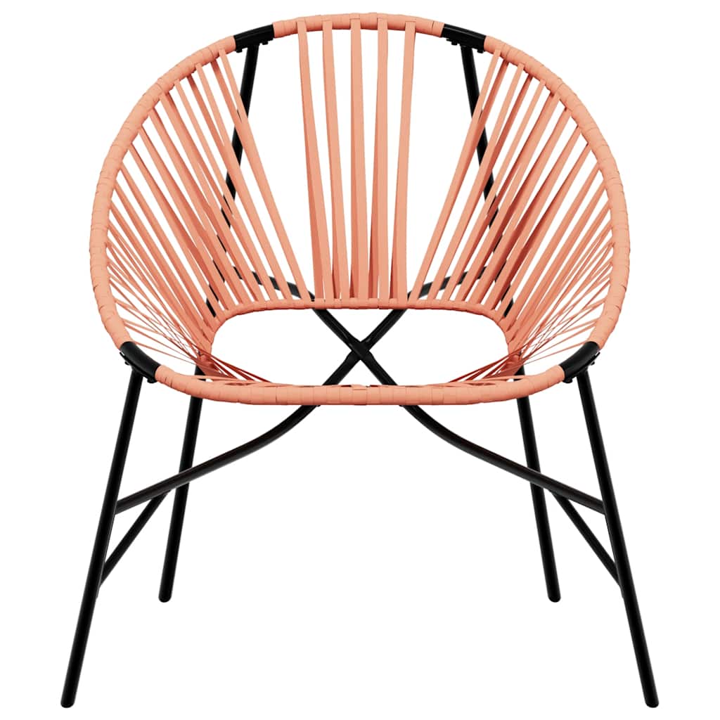 Gartenstuhl-Set 3-tlg. Schwarz und Orange Poly Rattan