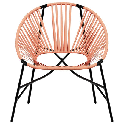 Gartenstuhl-Set 3-tlg. Schwarz und Orange Poly Rattan