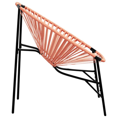 Gartenstuhl-Set 3-tlg. Schwarz und Orange Poly Rattan