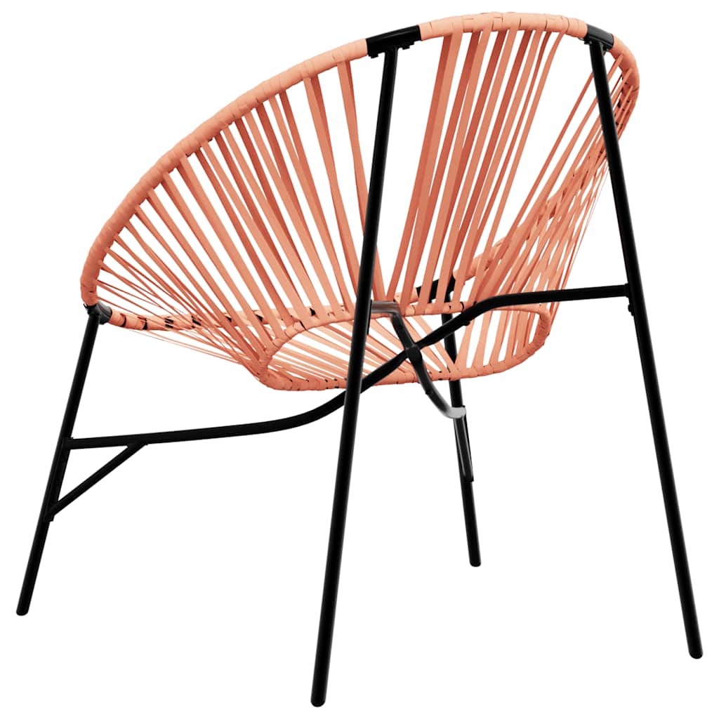 Gartenstuhl-Set 3-tlg. Schwarz und Orange Poly Rattan