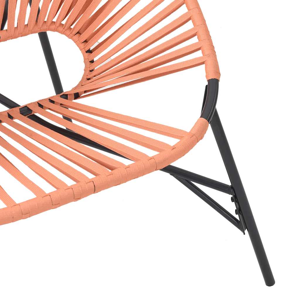 Gartenstuhl-Set 3-tlg. Schwarz und Orange Poly Rattan