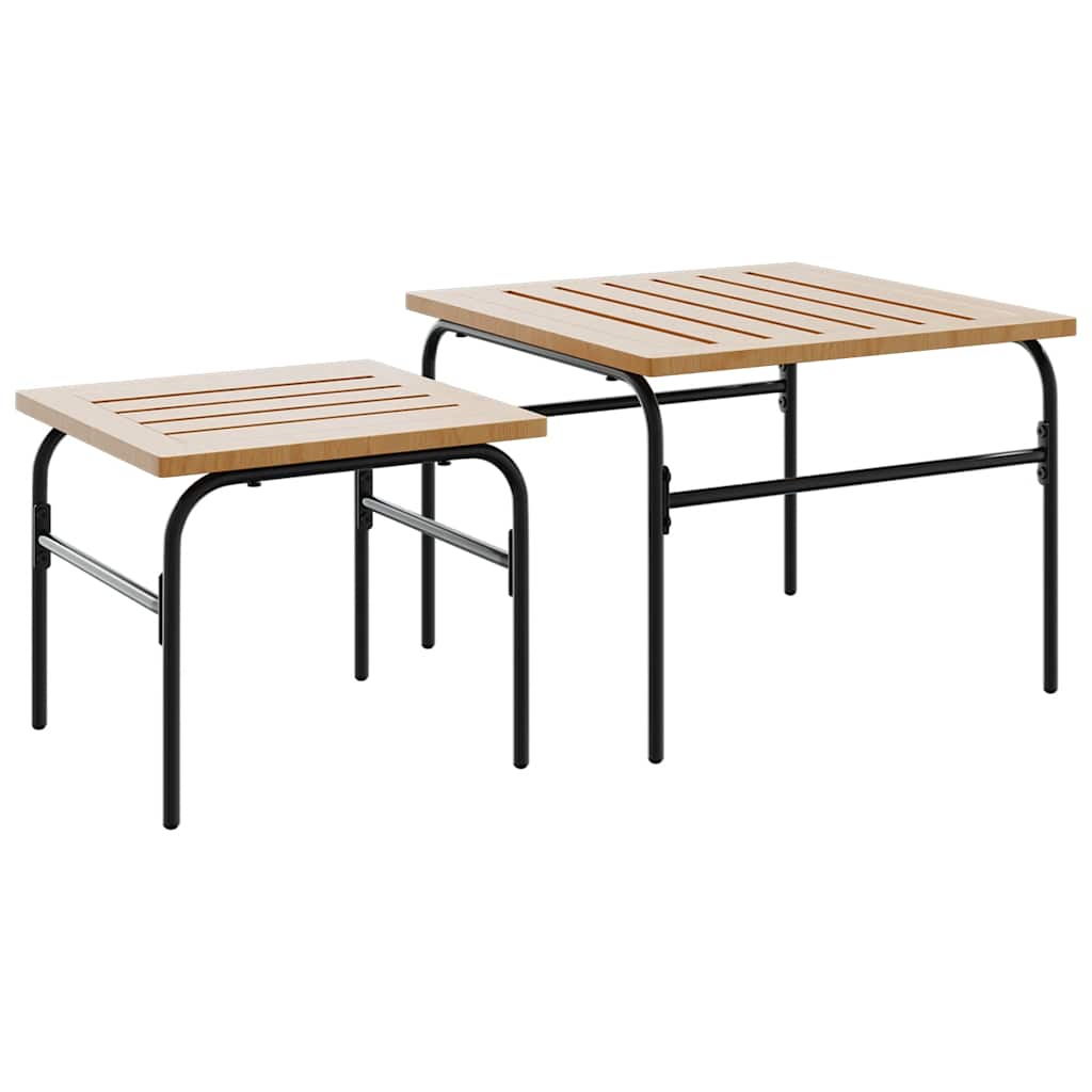 4-tlg. Balkonmöbel Set mit Kissen Schwarz Stahl