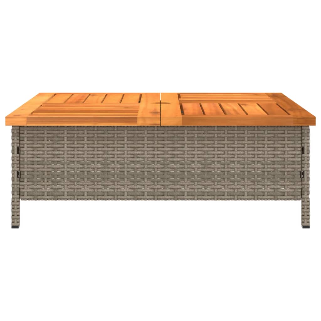 Havebord Grå 70x70x25 cm Rattan og akacietræ