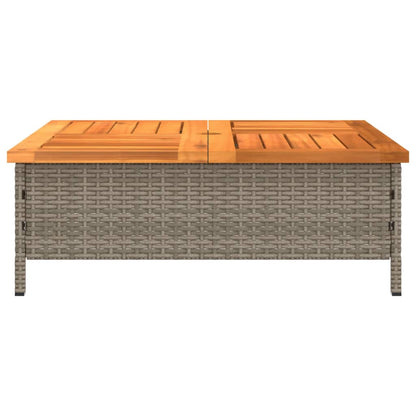Havebord Grå 70x70x25 cm Rattan og akacietræ