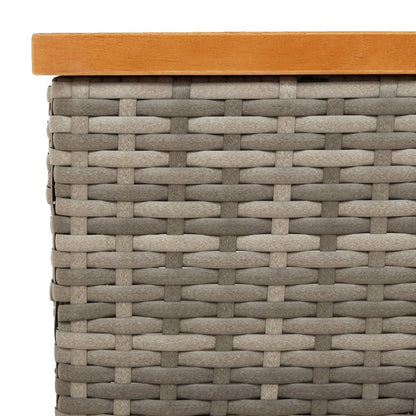 Havebord Grå 70x70x25 cm Rattan og akacietræ