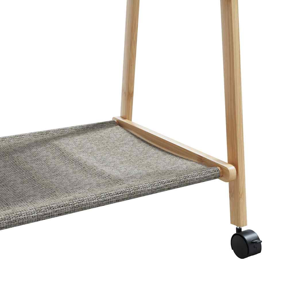 Tøjstativ med hylder og hjul 96x45,5x155,5 cm bambus