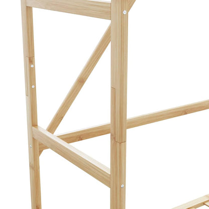 Tøjstativ med hylder og hjul 90x40x179,5 cm bambus