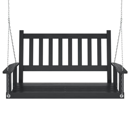 Hollywoodschaukel mit Metallketten Schwarz Massivholz Tanne