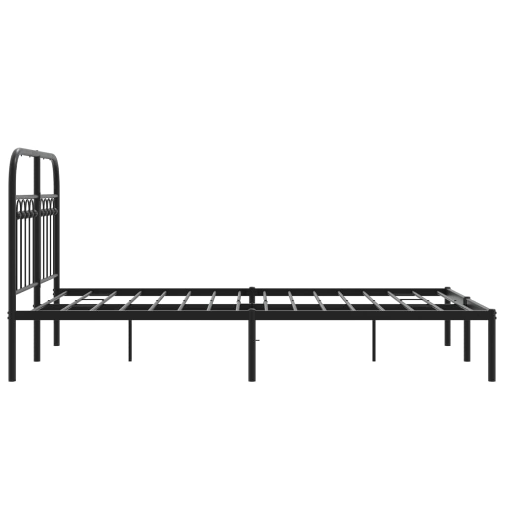 Sengeramme med sengegavl metal sort 120x200 cm