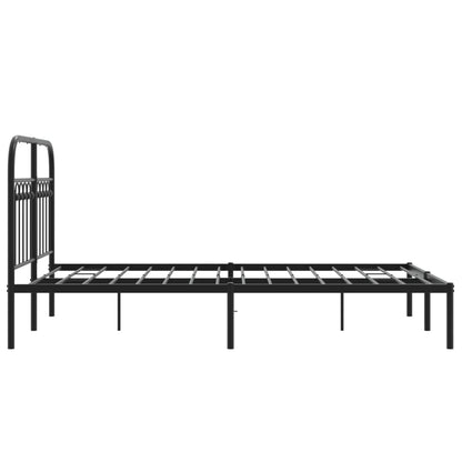 Sengeramme med sengegavl metal sort 120x200 cm