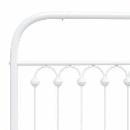 Sengeramme med sengegavl metal hvid 200x200 cm