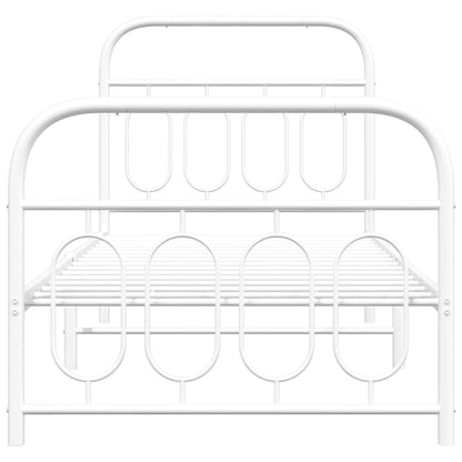 Bettgestell mit Kopf- und Fußteil Metall Weiß 80x200 cm