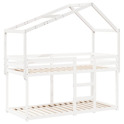Dach für Kinderbett Weiß 213x85,5x144,5 cm Massivholz Kiefer