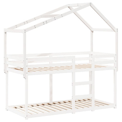 Dach für Kinderbett Weiß 203x95,5x142 cm Massivholz Kiefer