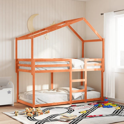 Dach für Kinderbett Wachsbraun 203x95,5x142cm Massivholz Kiefer
