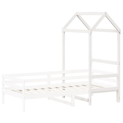 Dach für Kinderbett Weiß 98x70x176,5 cm Massivholz Kiefer