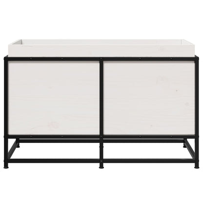 Pflanzkübel Weiß 80x40x50 cm Massivholz Kiefer