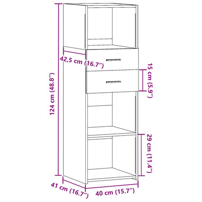 Highboard Sonoma-Eiche 40x42,5x124 cm Holzwerkstoff