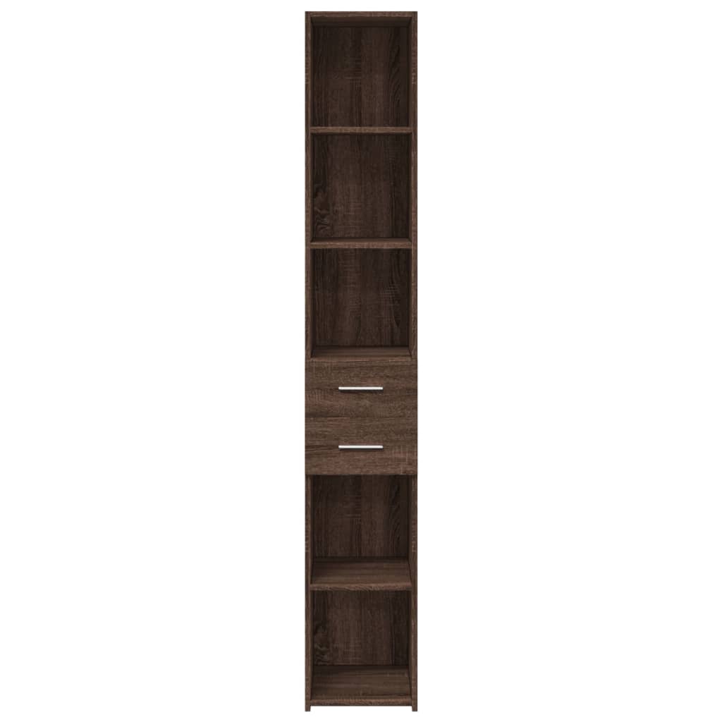 Highboard Braun Eichen-Optik 30x42,5x185 cm Holzwerkstoff