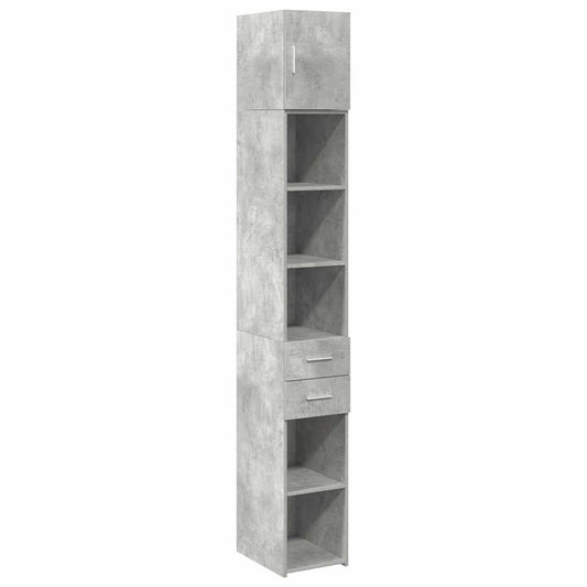 Hochschrank Schmal Betongrau 30x42,5x225 cm Holzwerkstoff