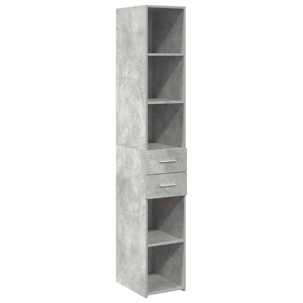Hochschrank Schmal Betongrau 30x42,5x225 cm Holzwerkstoff
