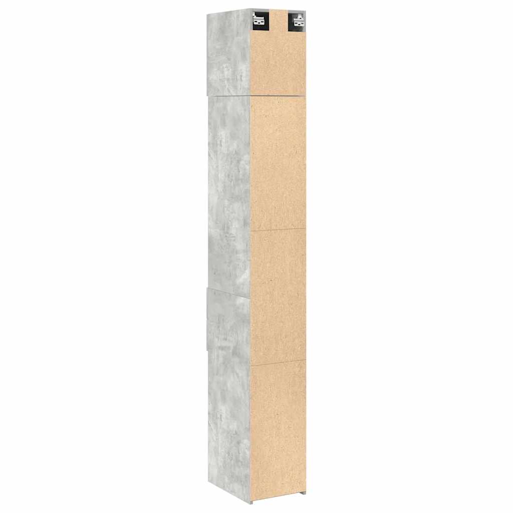 Hochschrank Schmal Betongrau 30x42,5x225 cm Holzwerkstoff