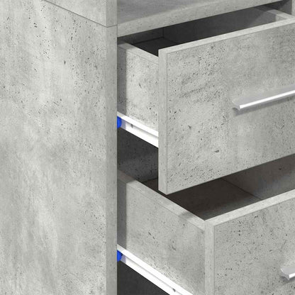 Hochschrank Schmal Betongrau 30x42,5x225 cm Holzwerkstoff