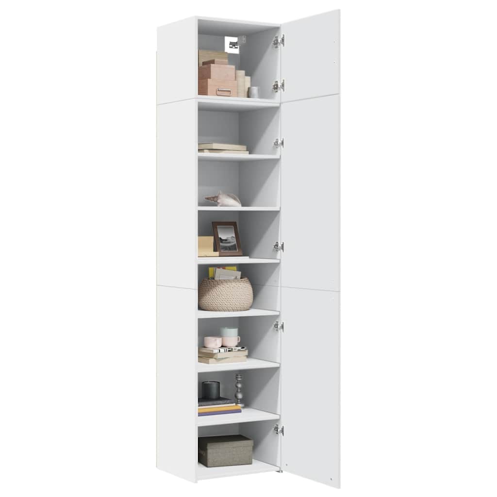 Hochschrank Schmal Weiß 50x42,5x225 cm Holzwerkstoff