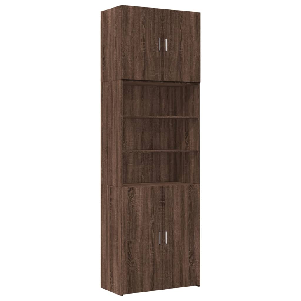Highboard Brown Oak Look 80x42,5x249 cm Træmateriale