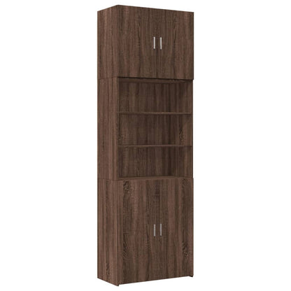 Highboard Brown Oak Look 80x42,5x249 cm Træmateriale