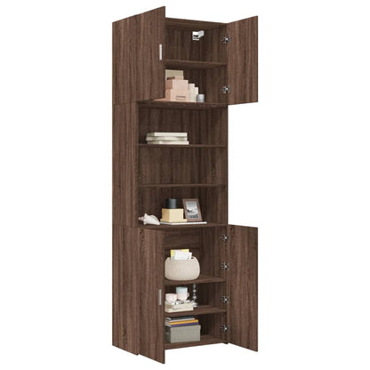 Highboard Brown Oak Look 80x42,5x249 cm Træmateriale