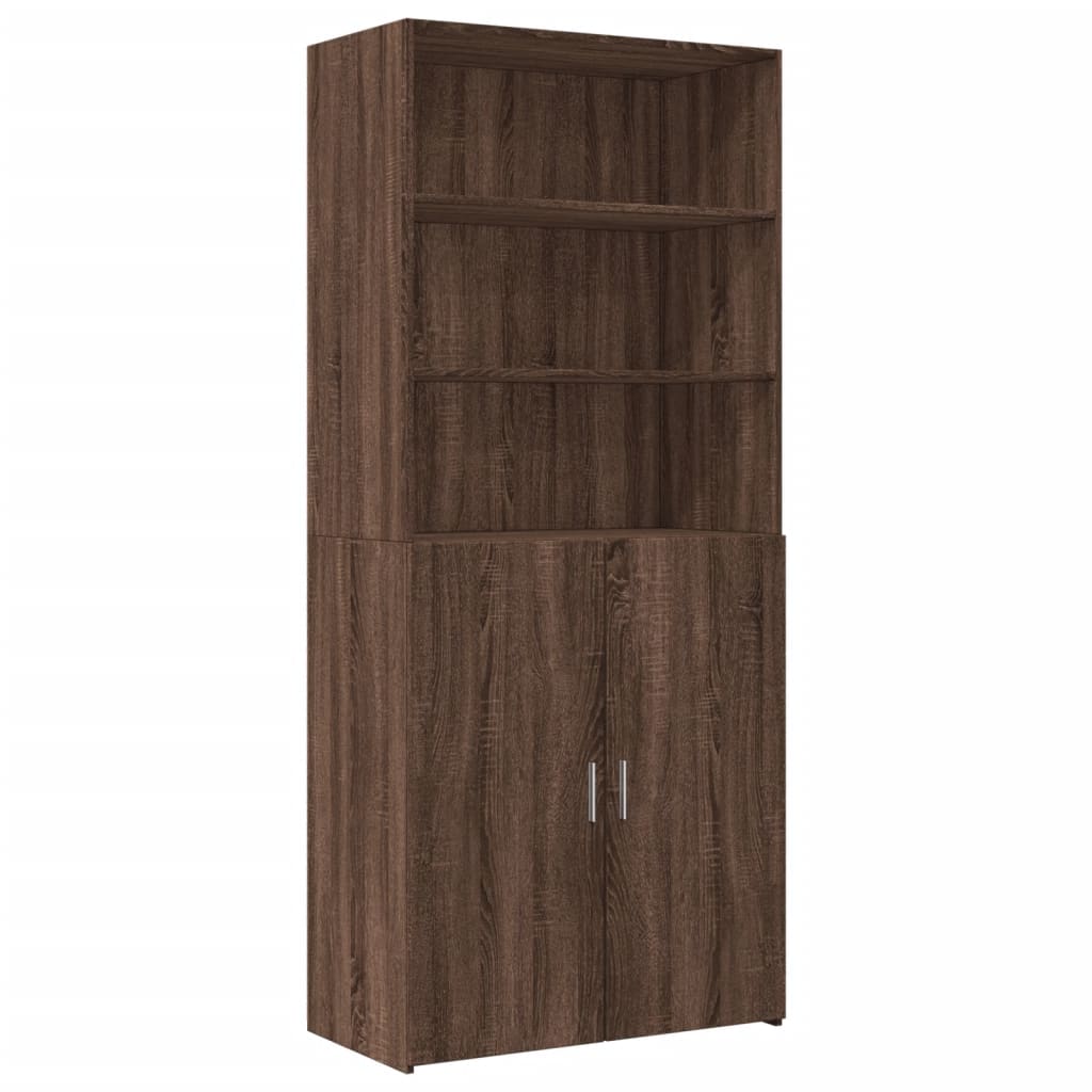 Highboard Brown Oak Look 80x42,5x249 cm Træmateriale