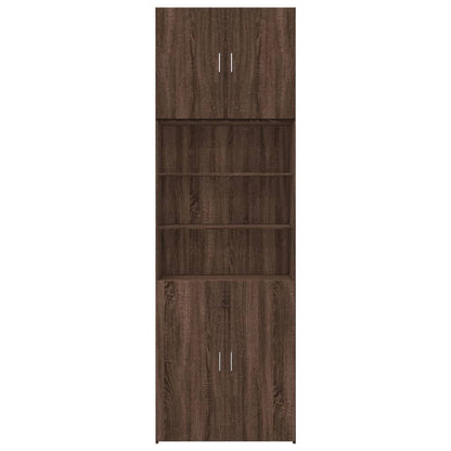 Highboard Brown Oak Look 80x42,5x249 cm Træmateriale