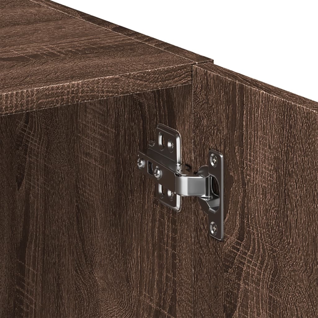 Highboard Brown Oak Look 80x42,5x249 cm Træmateriale