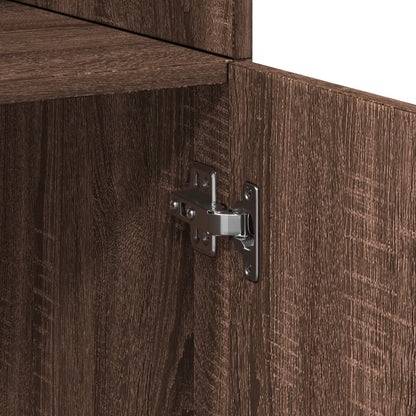 Highboard Brown Oak Look 80x42,5x249 cm Træmateriale