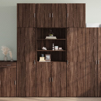 Highboard Brown Oak Look 80x42,5x249 cm Træmateriale