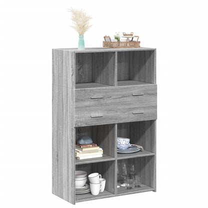 Highboard Grå Sonoma 80x42,5x124 cm træmateriale