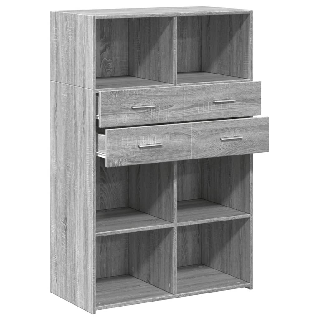Highboard Grå Sonoma 80x42,5x124 cm træmateriale
