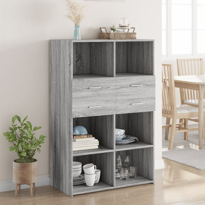 Highboard Grå Sonoma 80x42,5x124 cm træmateriale