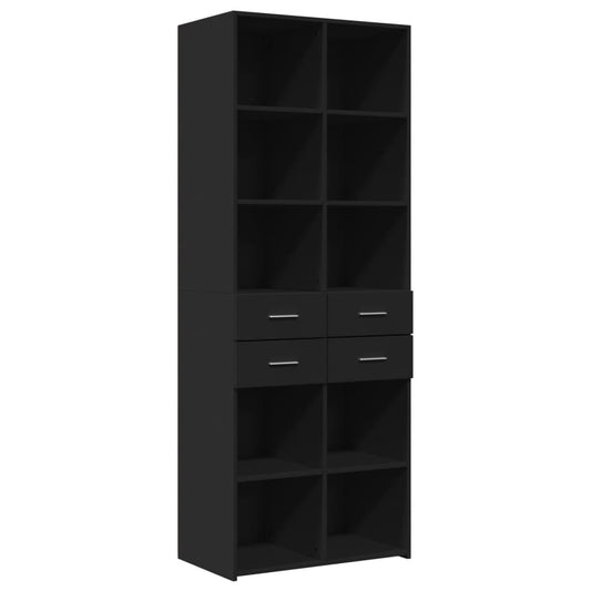 Highboard Schwarz 70x42,5x185 cm Holzwerkstoff