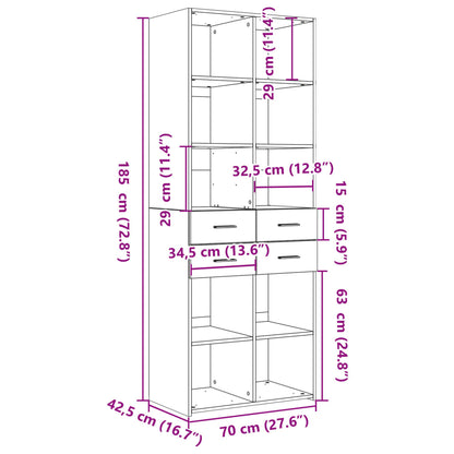 Highboard Sonoma eg 70x42,5x185 cm træmateriale