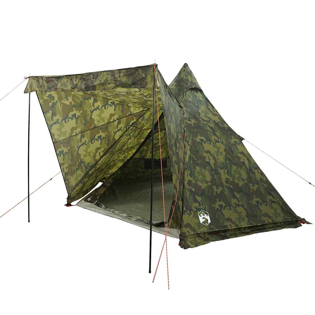 Tipi-Familienzelt 6 Personen Tarnmuster Wasserdicht