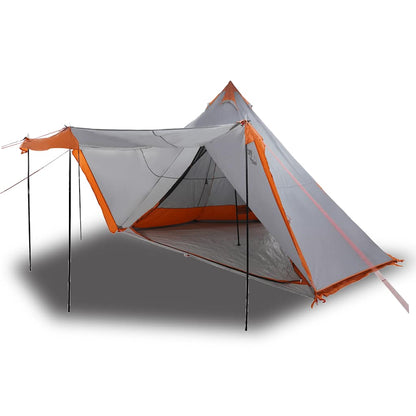Tipi-Familienzelt 8 Personen Grau und Orange Wasserdicht
