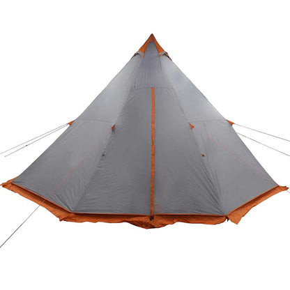 Tipi-Familienzelt 8 Personen Grau und Orange Wasserdicht