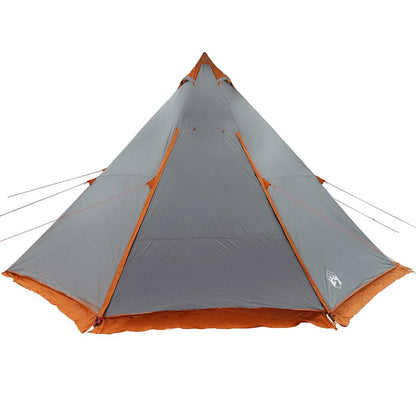 Tipi-Familienzelt 8 Personen Grau und Orange Wasserdicht
