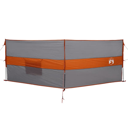 Camping-Windschutz Grau und Orange 344x120 cm Wasserdicht