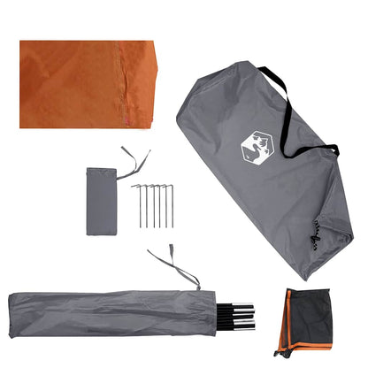 Camping-Windschutz Grau und Orange 344x120 cm Wasserdicht