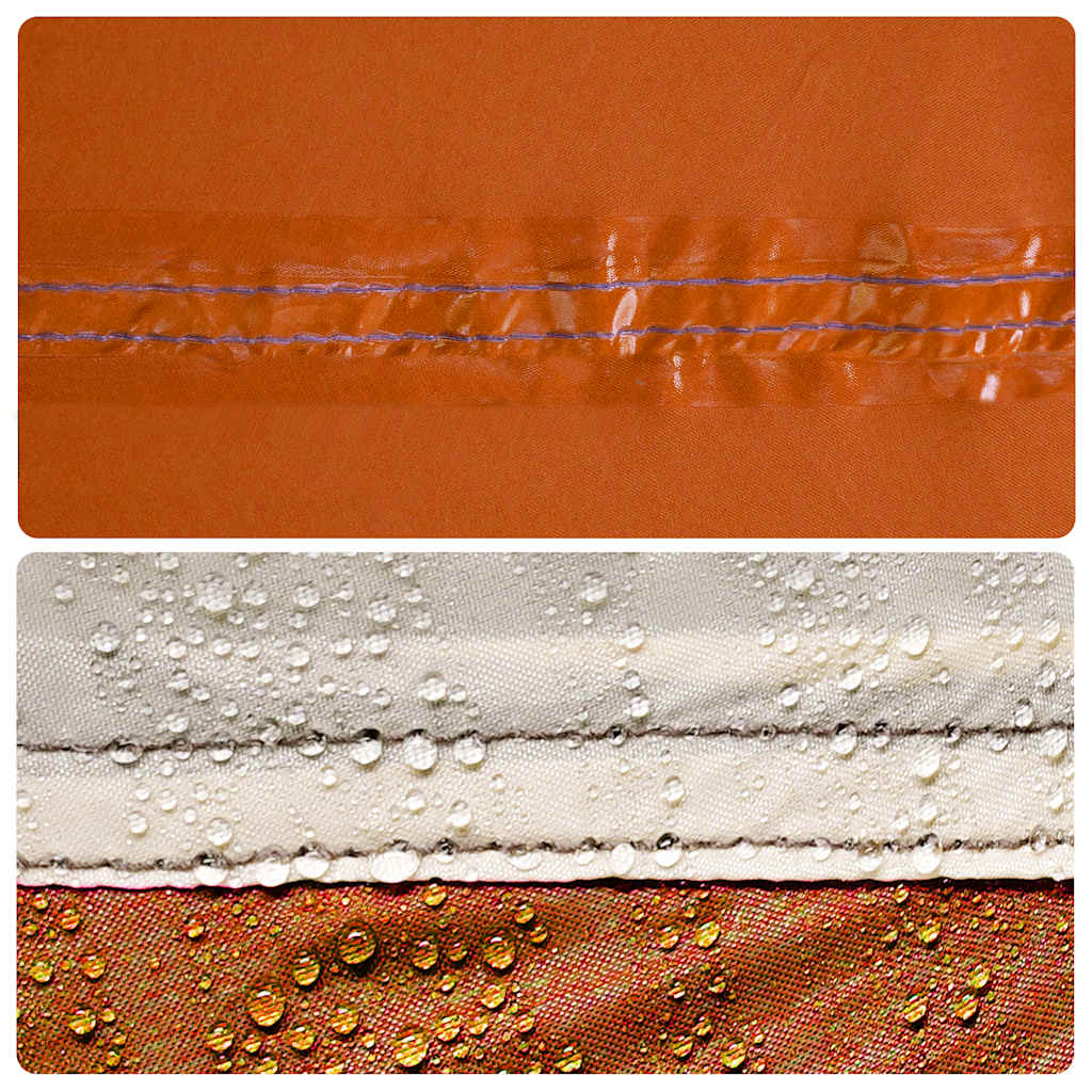 Camping-Windschutz Grau und Orange 490x123 cm Wasserdicht