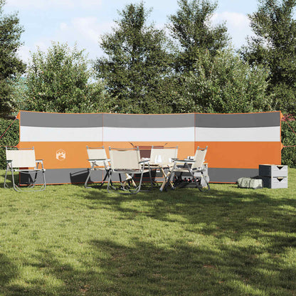 Camping-Windschutz Grau und Orange 508x130 cm Wasserdicht