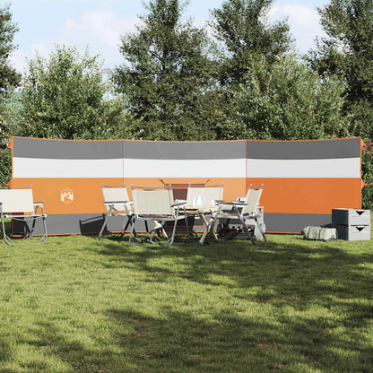 Camping-Windschutz Grau und Orange 508x130 cm Wasserdicht